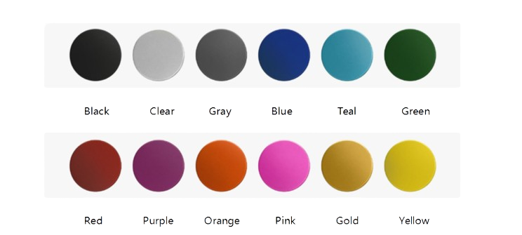 Color Options for Anodizing or Powder Coating